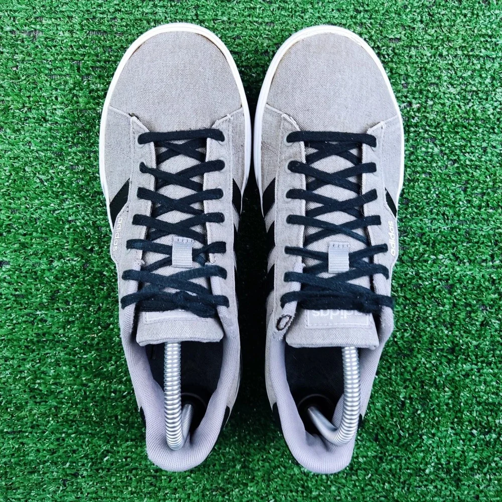 Adidas Sneakers Men 7.5 Grey Daily 3.0 Canvas Low Top FW3270 Casual Shoes